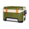 52 qt. Hard Surface Refrigerator Cooler, Green and Orange