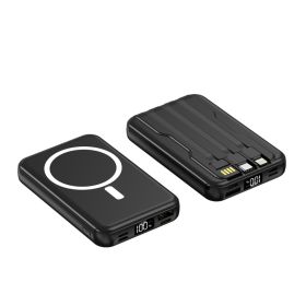 Comes With Wire Charging Treasure Magnetic Suction Wireless Charge 10000 MA (Color: Black)