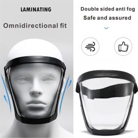 Full Face Anti-fog Clear Mask Reusable Super Protective Transparent Safety Cover (Color: Black)