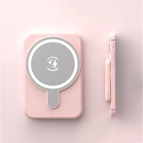 Mini Magnetic Power Bank 5000mAh Wireless (Option: Pink-5000mAh)